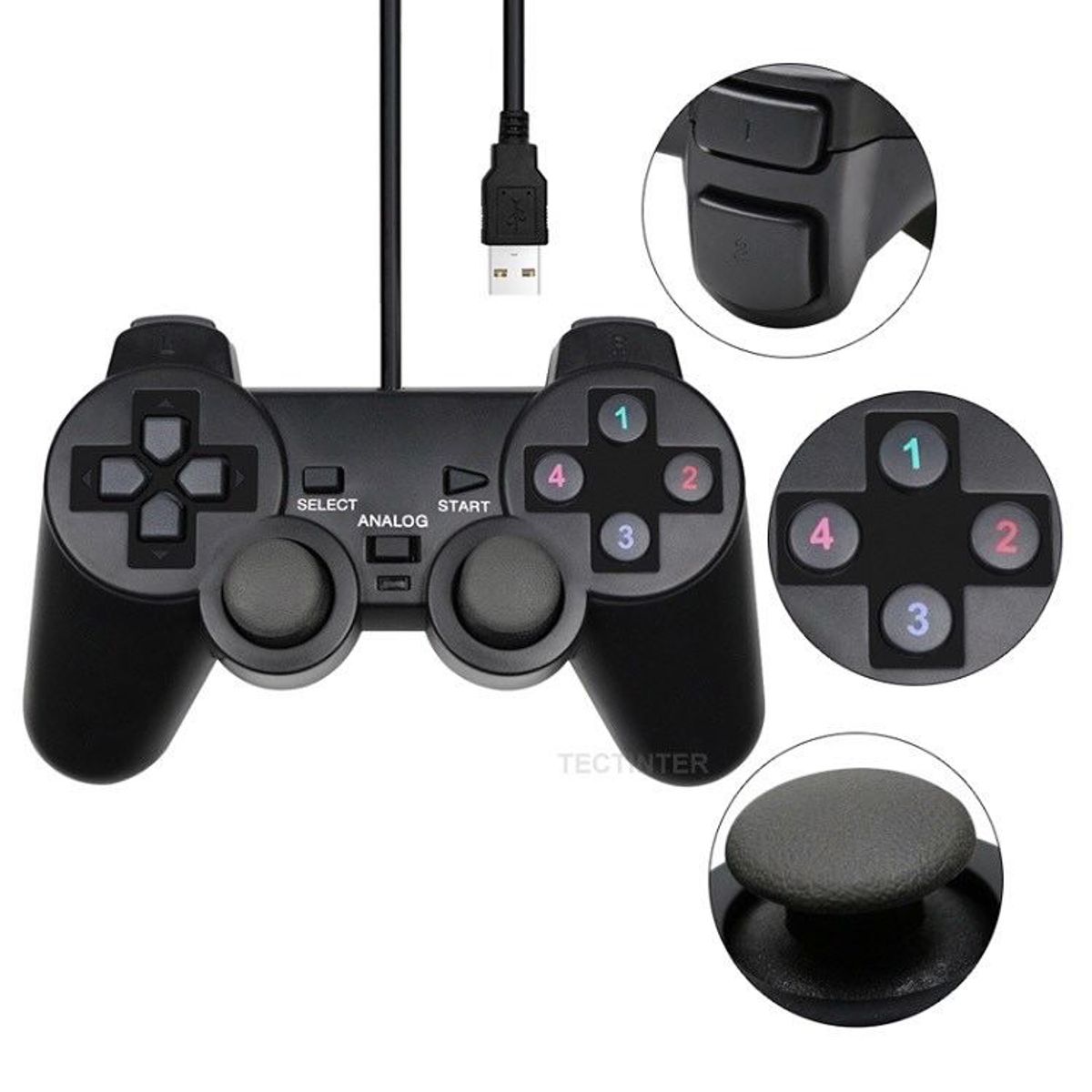 GENERICO - Mando Joystick Control Puerto USB Para PC Notebook PS3