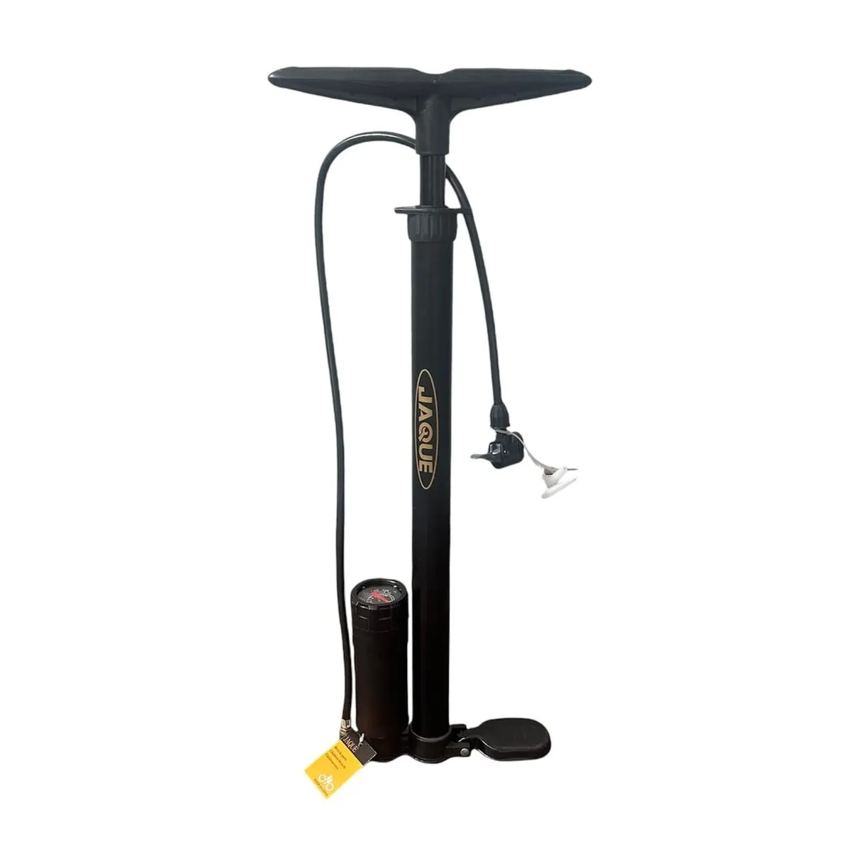 GENERICO - Bombín Inflador Pie Cmedidor Doble Válvula Bicicleta