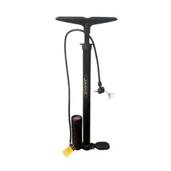 GENERICO - Bombín Inflador Pie Cmedidor Doble Válvula Bicicleta