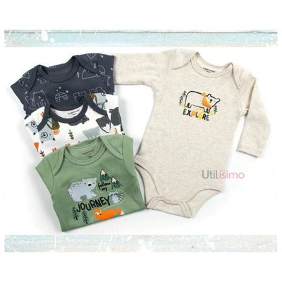 Imagen 2 del producto Pack 4 Bodys Niño Manga Larga Montaña 100% Algodón