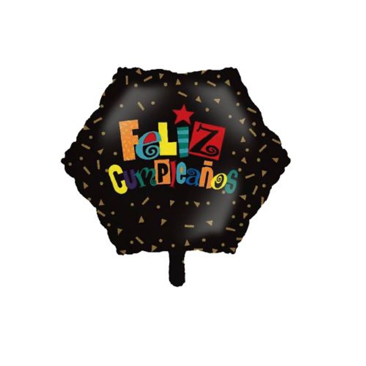 GENERICO - Globos Color Negro Feliz Cumpleaños 45X45 Cm