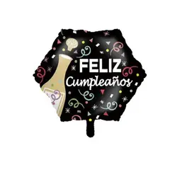 GENERICO - Globo Latez 45X45 Cm Felliz Cumpleaños Color Negro