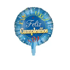 GENERICO - Globo Feliz Cumpleaños 45X45 Cm Color Celeste