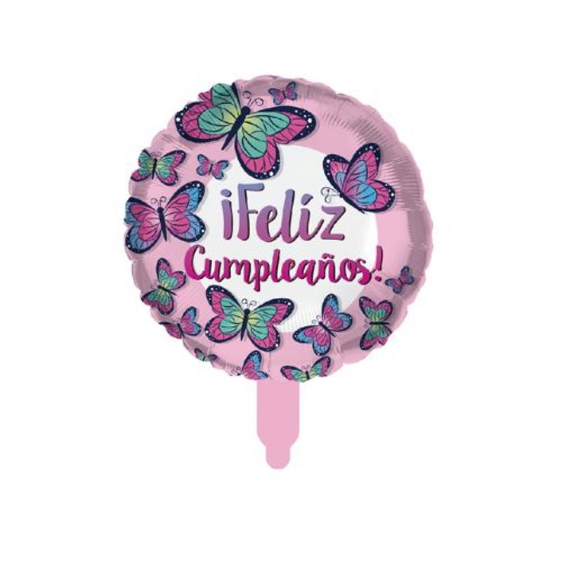 GENERICO - Globos Color Morado Feliz Cumpleaños 45X45 Cm