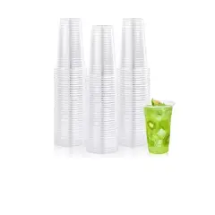 Pasteleria - 100 Vaso Plastico Desechable Vasos Transparentes 16oz 500ml