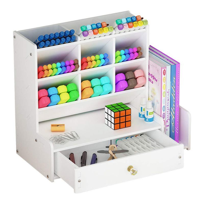 EVERSO - Organizador De Escritorio Con Cajón Y Estante De Libros