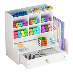 EVERSO - Organizador De Escritorio Con Cajón Y Estante De Libros
