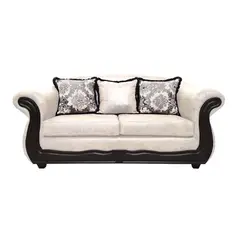 AMERICA DECORA - Sofá 3 personas Grand Búfalo Jaspeado Blanco Deluxe