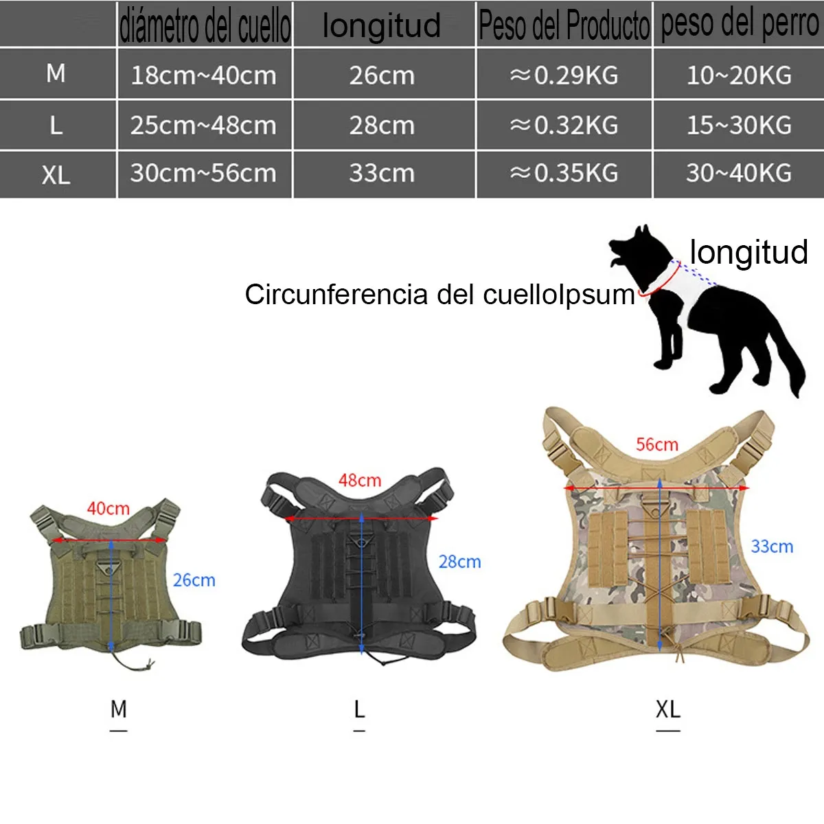 EDWINAYY - Arnés Táctico Profesional Ajustables Para Perros Grandes