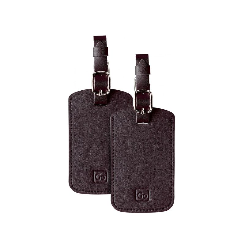 GO TRAVEL - PAR DE IDENTIFICADORES DE EQUIPAJE ECOCUERO DELUXE