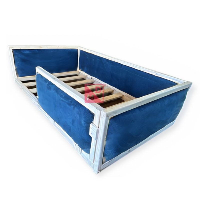 MPA DECOHOGAR - Cama infantil acolchada en felpa - 1 plaza azul