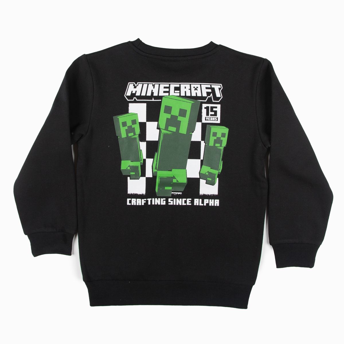 MINECRAFT - Poleron Niño Creepers Logo Espalda Negro Minecraft