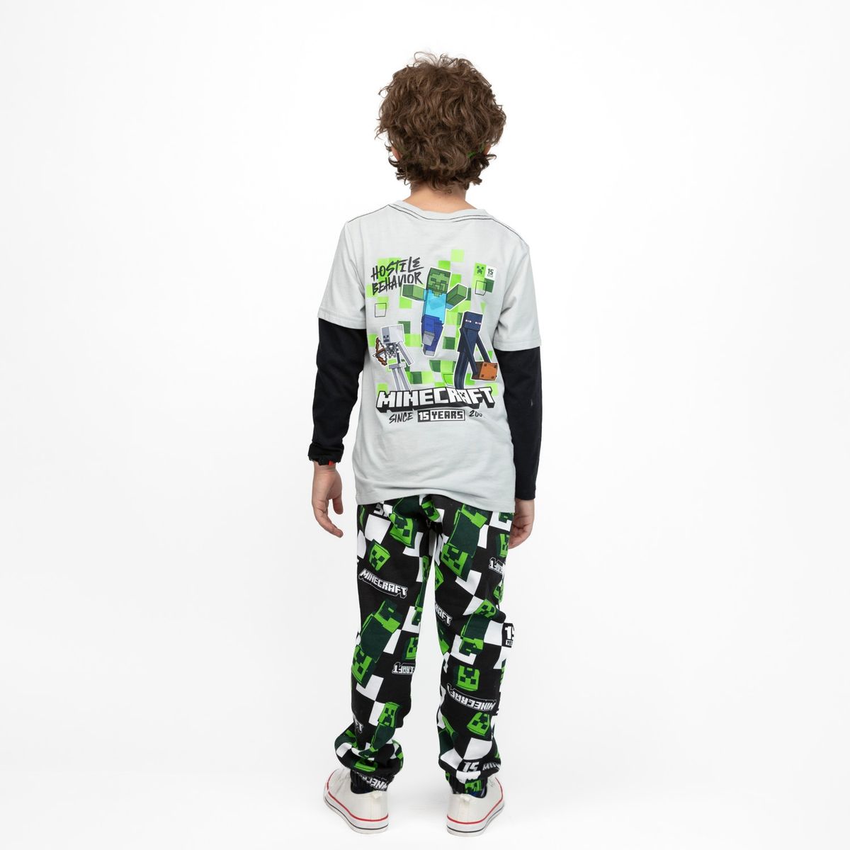 MINECRAFT - Pantalon de Buzo Niño Rotativo Negro Minecraft
