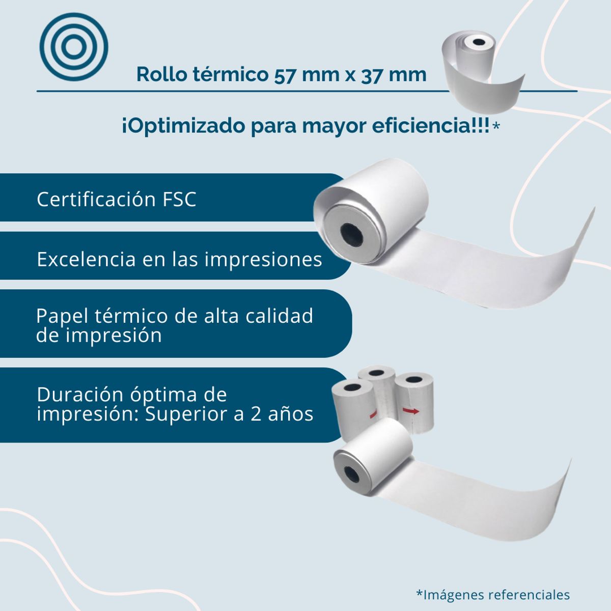 ROLLITOS - Pack X 20 Rollos Térmicos 57mm x 17metros