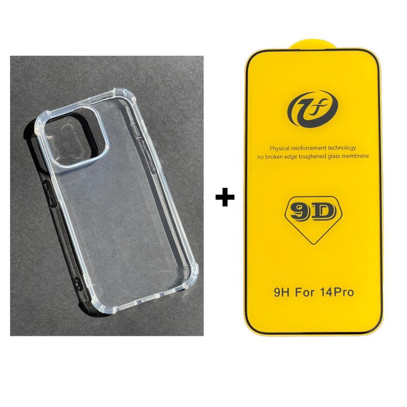 GENERICO - Carcasa Para iPhone 14 Pro Transparente Reforzada + Mica