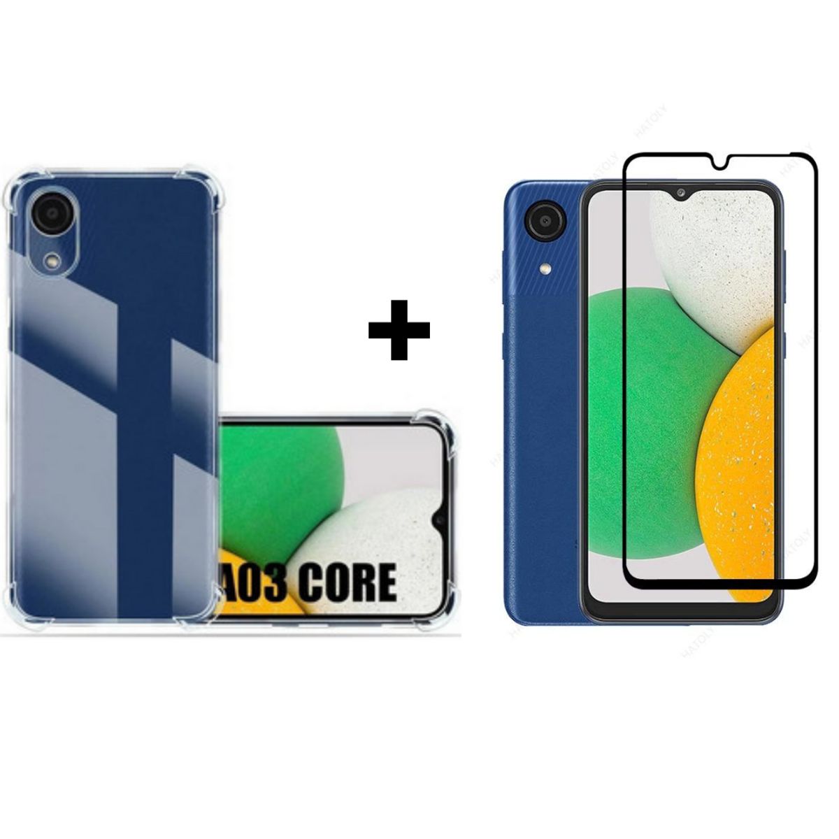 GENERICO - Carcasa Para Samsung A03 Core Transparente Reforzada + Mica