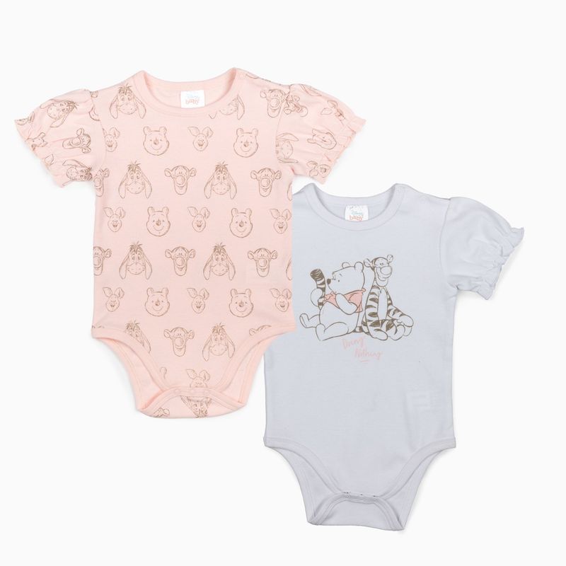 DISNEY - Set Body Bebé Tiger & Winnie The Pooh Rosa Disney