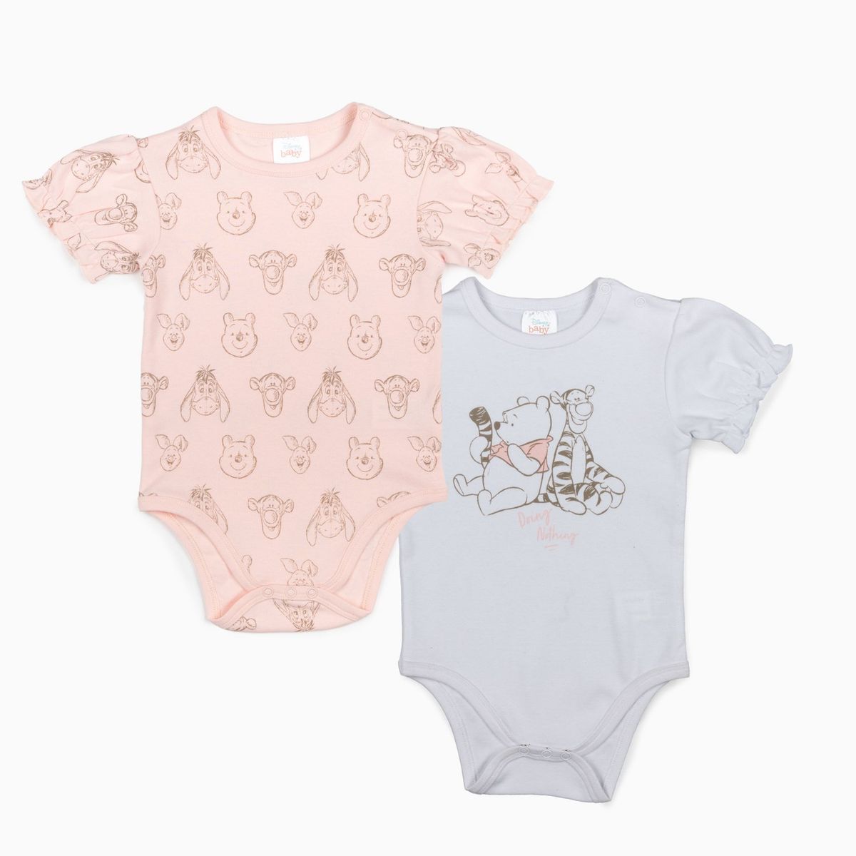 DISNEY - Set Body Bebé Tiger & Winnie The Pooh Rosa Disney
