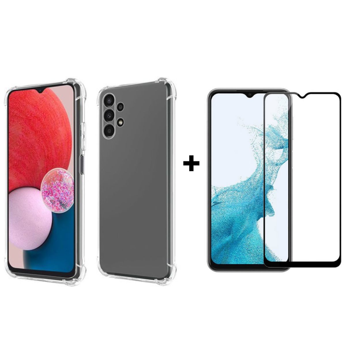 GENERICO - Carcasa Para Samsung A13 4g Transparente Reforzada + Lámina