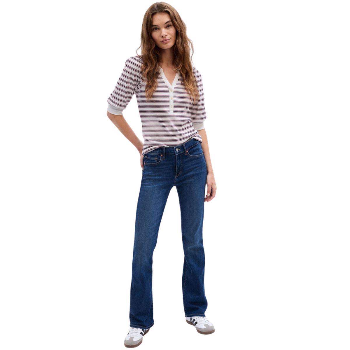 GAP - Jeans Baby Boot Tiro Medio Medium Wash Mujer Azul