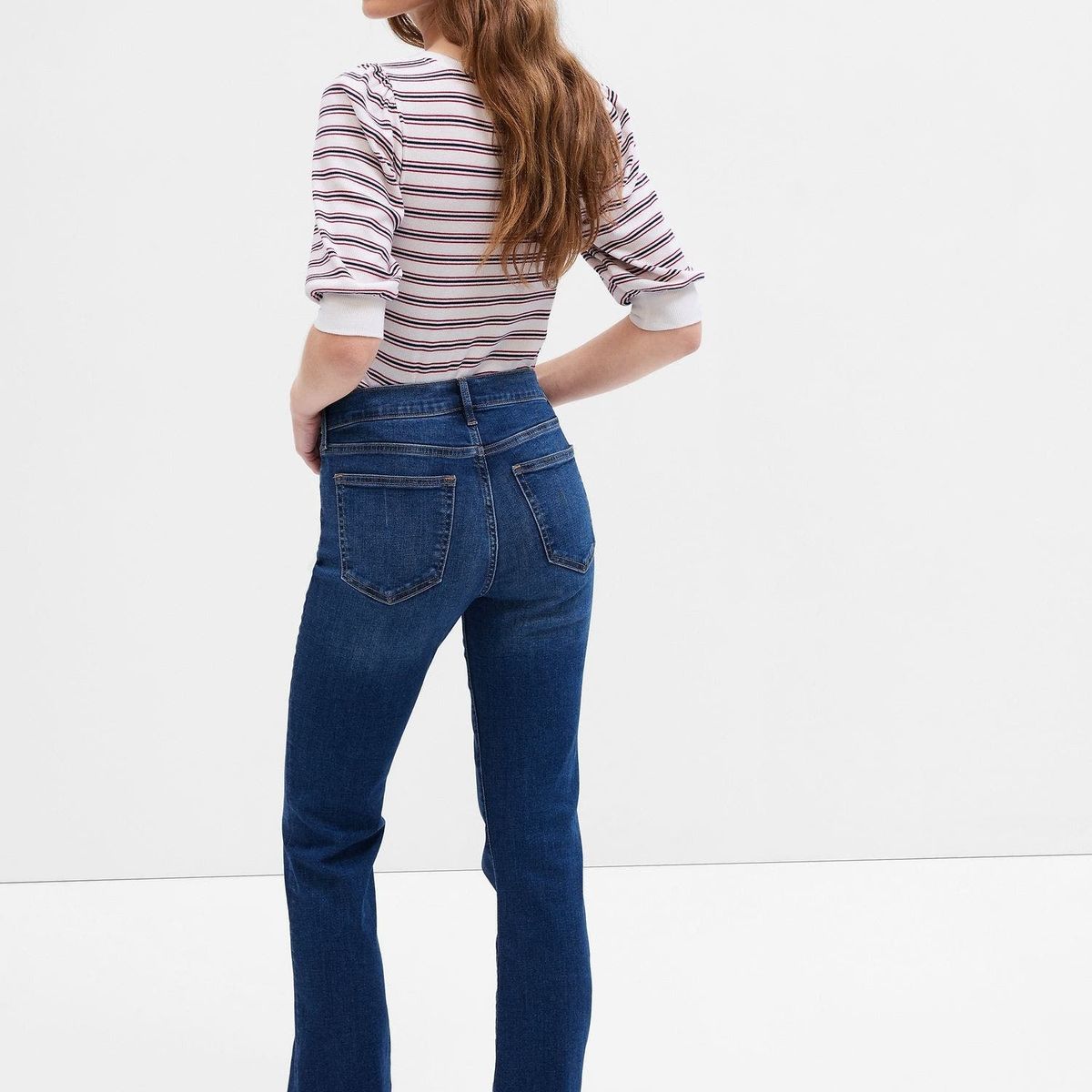 GAP - Jeans Baby Boot Tiro Medio Medium Wash Mujer Azul