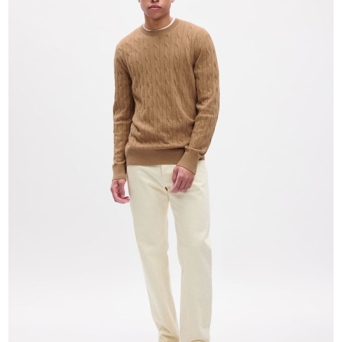 GAP - Chaleco Tejido De Punto Cashsoft Hombre Beige