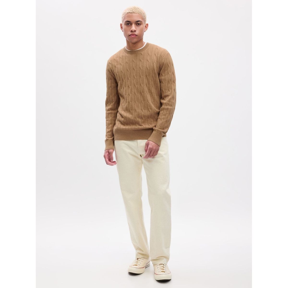 GAP - Chaleco Tejido De Punto Cashsoft Hombre Beige