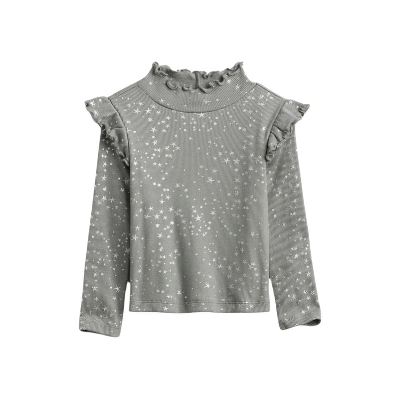 GAP - Polera Cuello Alto Brillos Manga Larga Gris GAP