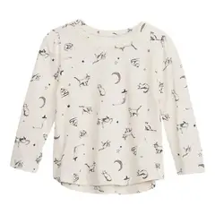 GAP - Polera Estampada Manga Larga Crema