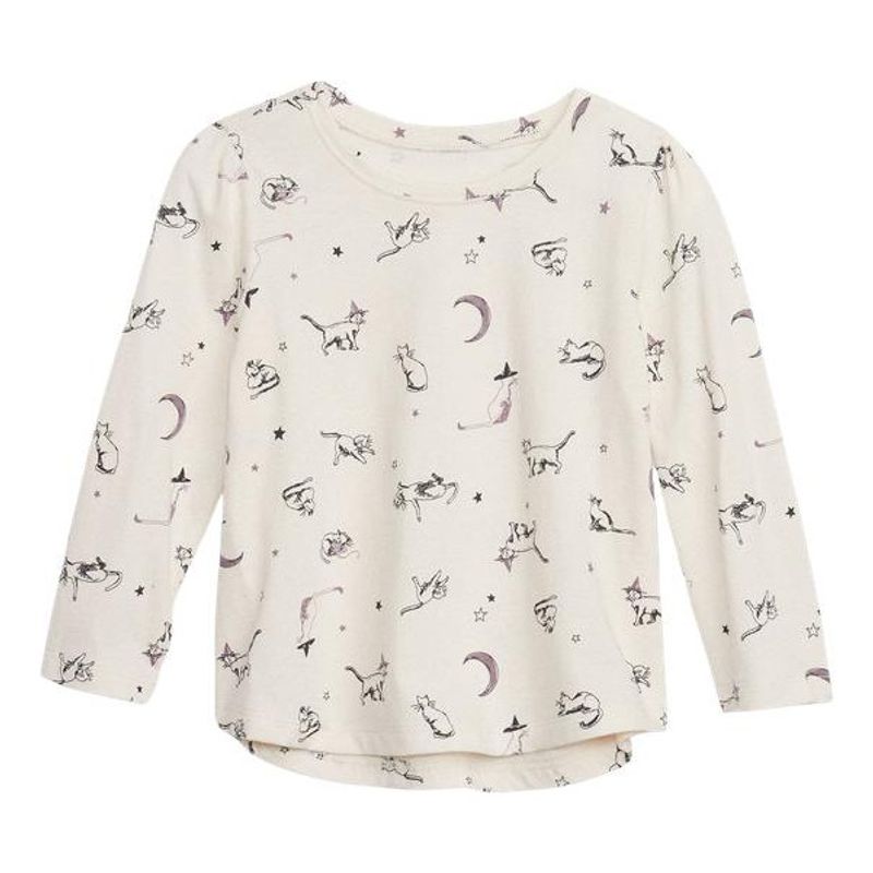 GAP - Polera Estampada Manga Larga Crema GAP