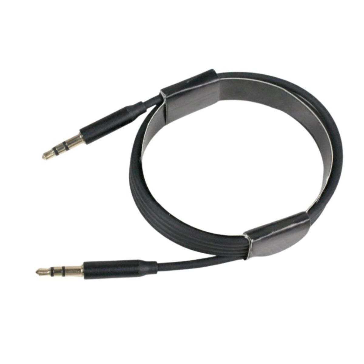 BAZUCA - Cable De Audio Auxiliar Jack 3.5mm Trenzado 1 Metro Negro
