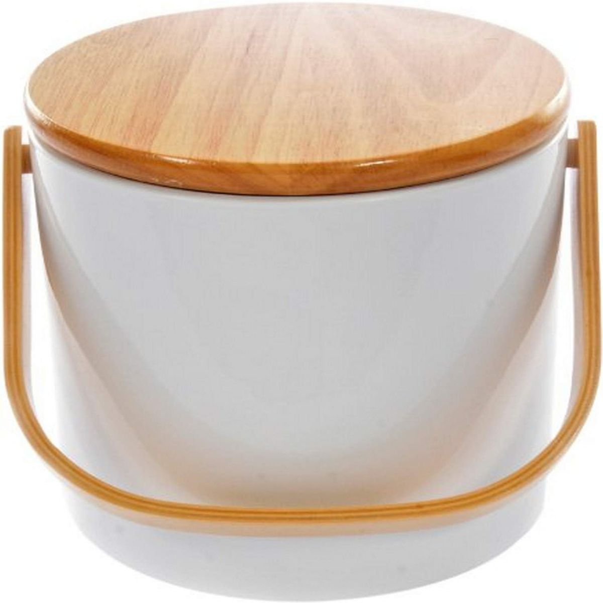 MR ICE BUCKET - Hielera 3L  Blanca con Tapa Madera Mr. Ice Bucket