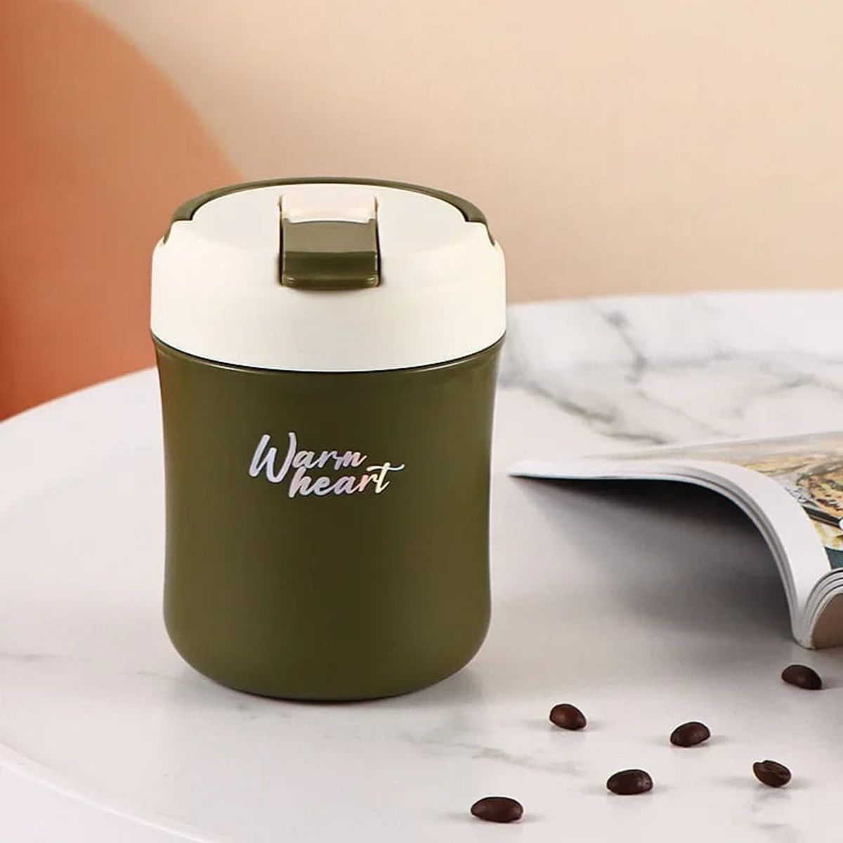 GENERICO - BOTELLA TERMICA CON TAPA  500 ML VERDE