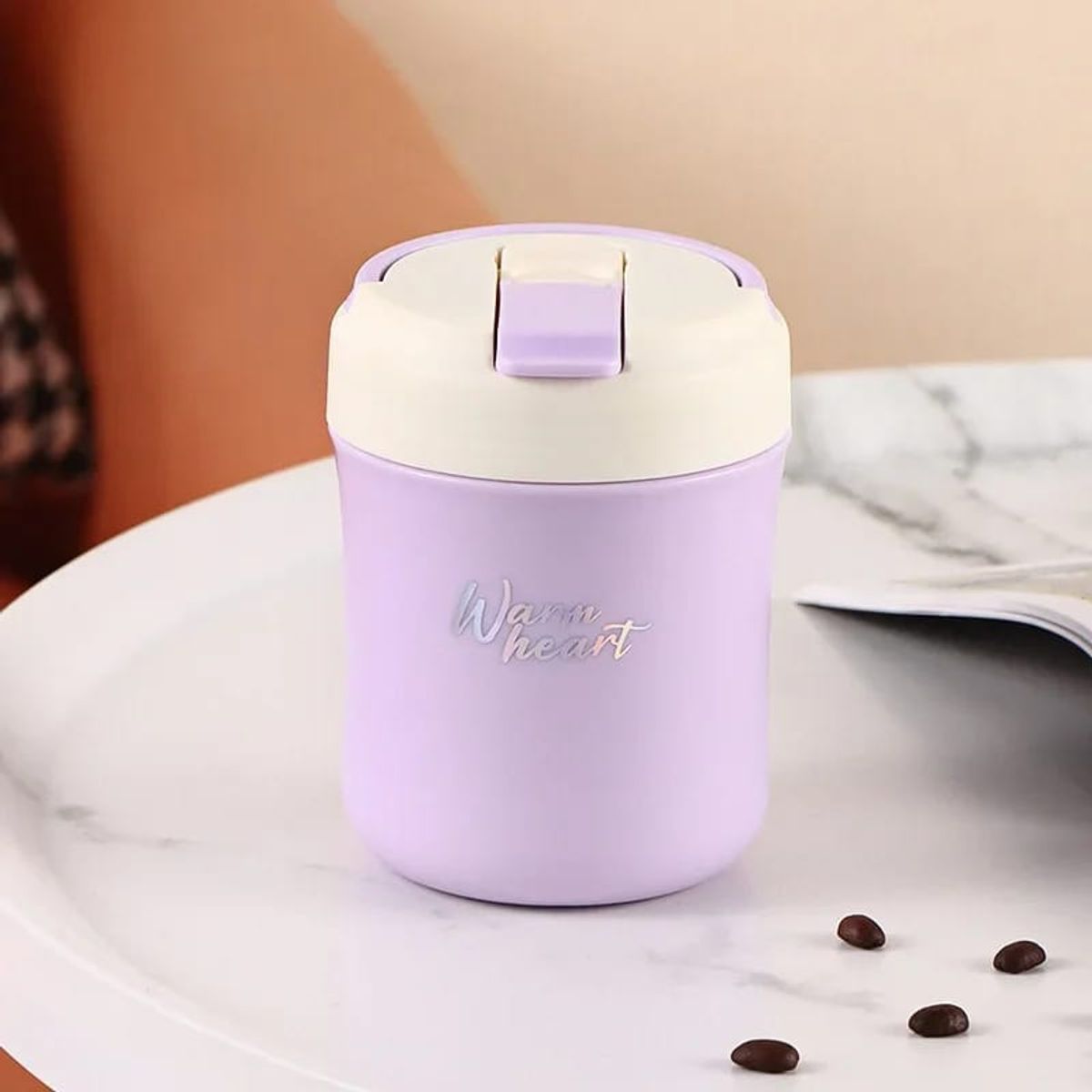 GENERICO - BOTELLA TERMICA CON TAPA  500 ML VIOLETA