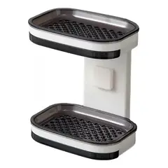 GENERICO - Jabonera Doble De Plástico Para Pared Baño Resistente