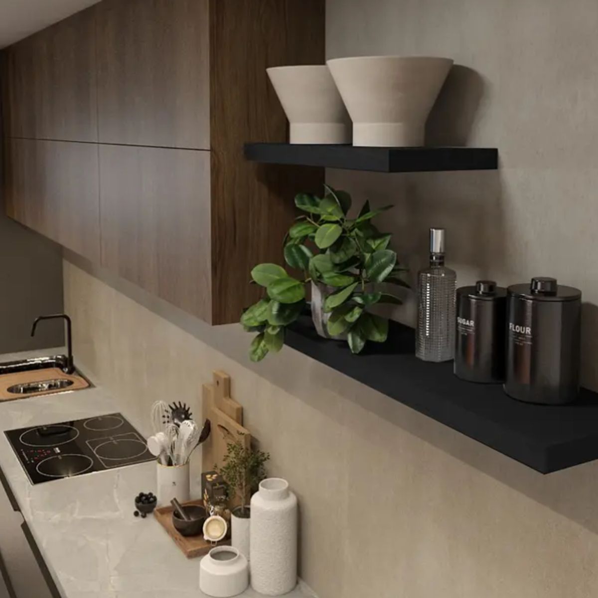 BE DESIGN - Repisa Tendenza Negro