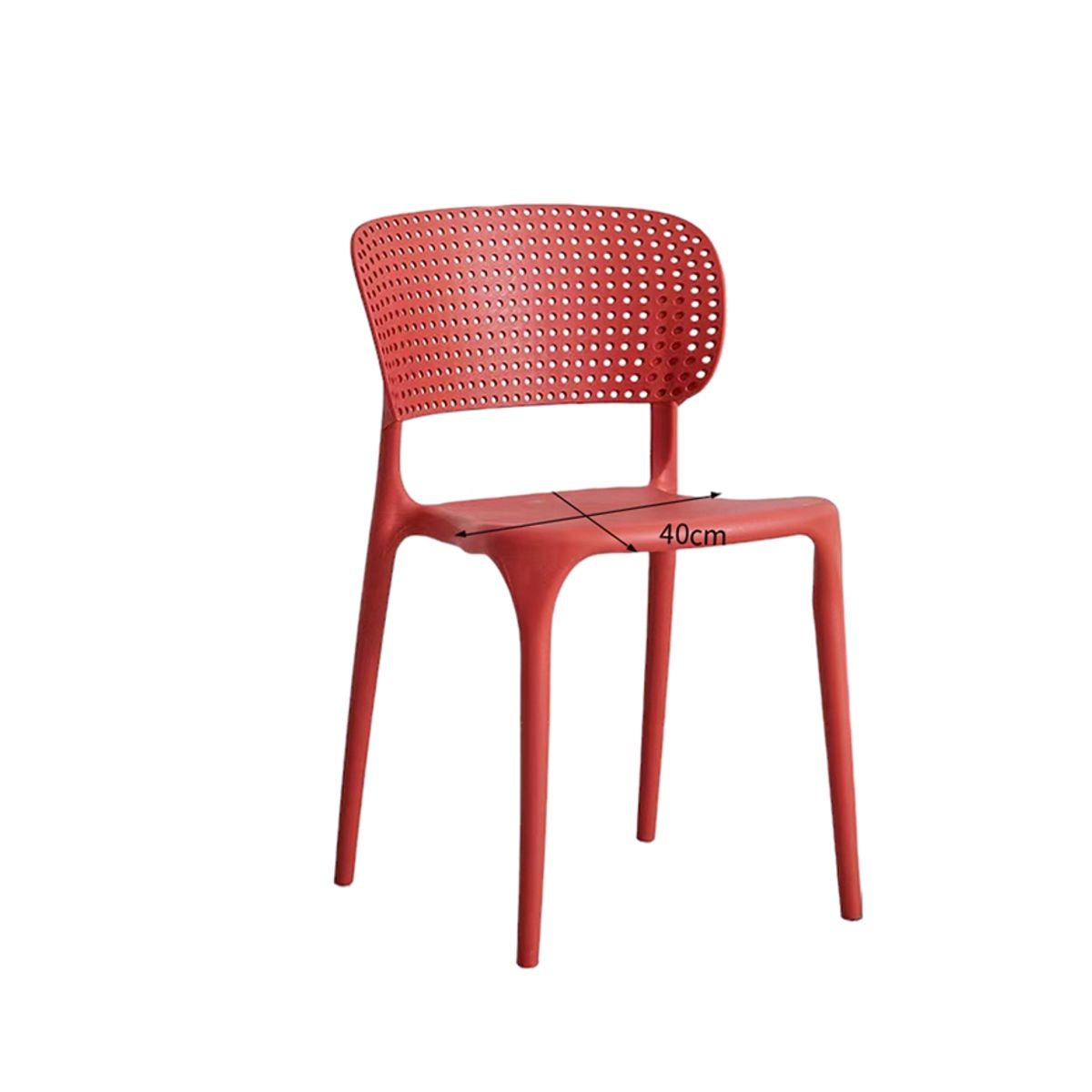 TEVERE - Silla de Escritorio Apilable Roja