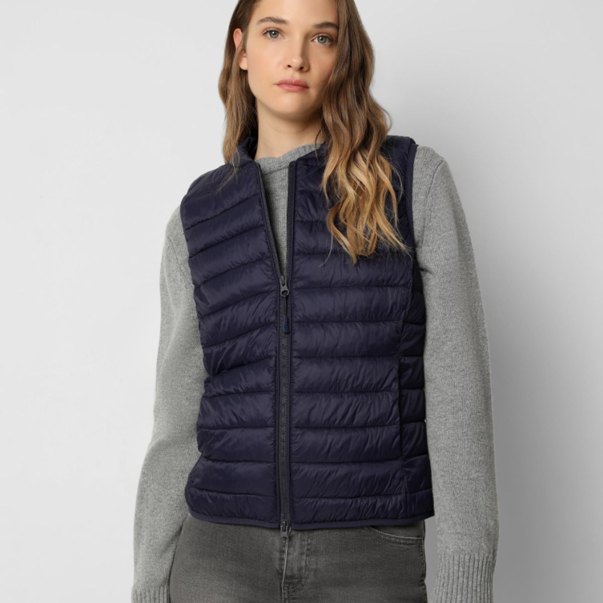 SCALPERS - Parka Sin Mangas Acolchado Calavera Navy