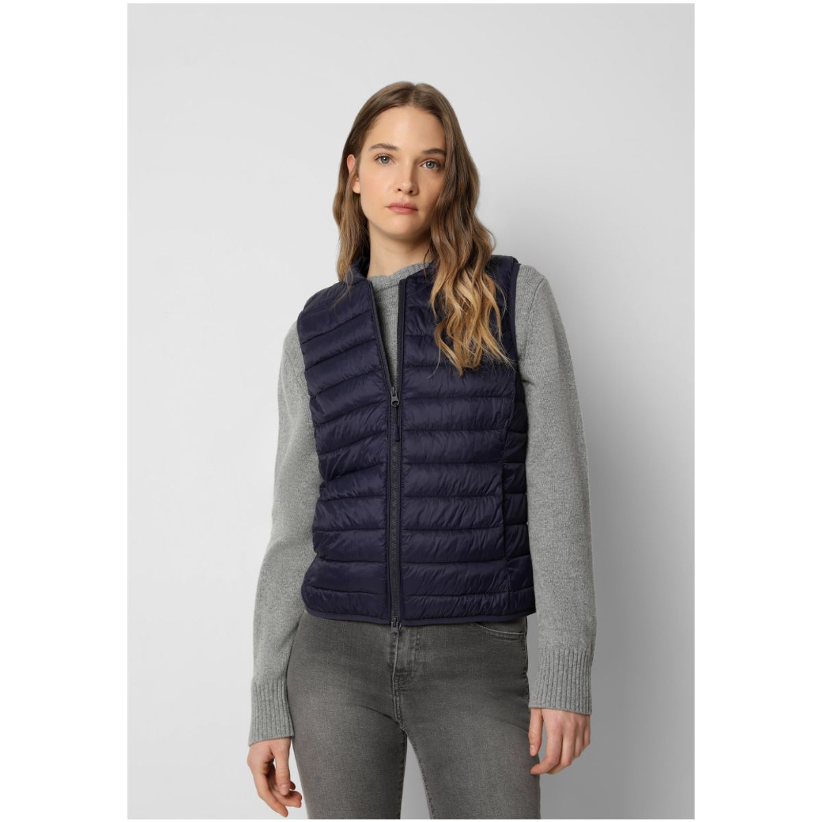 SCALPERS - Parka Sin Mangas Acolchado Calavera Navy