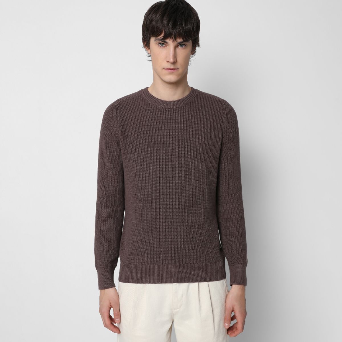 SCALPERS - Sweater Canalé Burgundy