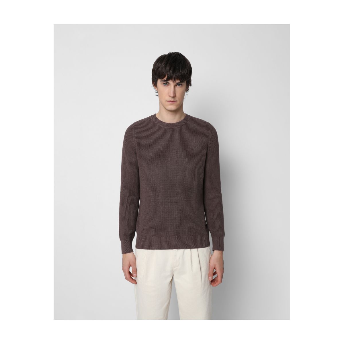 SCALPERS - Sweater Canalé Burgundy