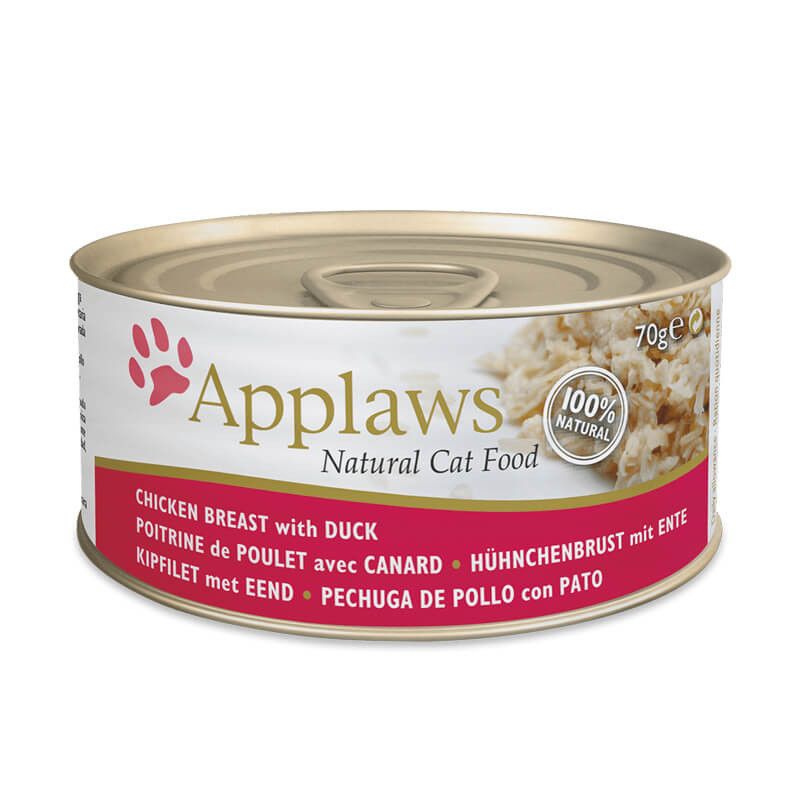 ANIMAL CARE - Applaws Alimento Lata Gato Pechuga de Pollo y Pato, 70 Gr