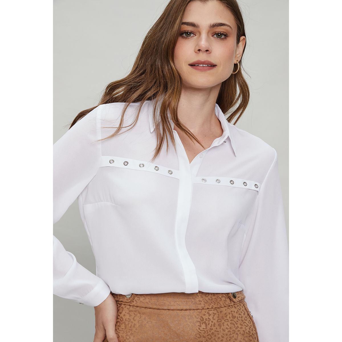 ASH - Blusa Manga Larga Crudo Mujer Ash
