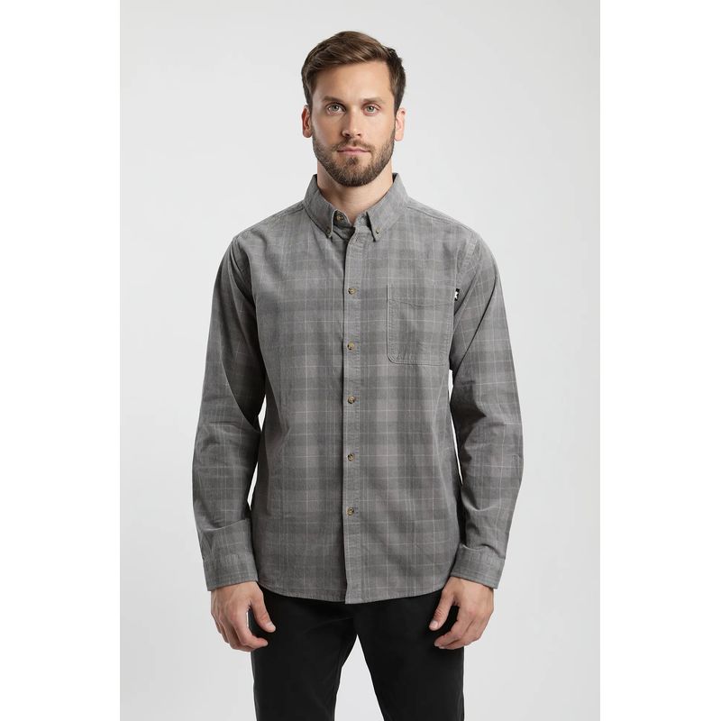 FROENS - Camisa manga larga Corduroy Yarn gris - Algodón orgánico Froens
