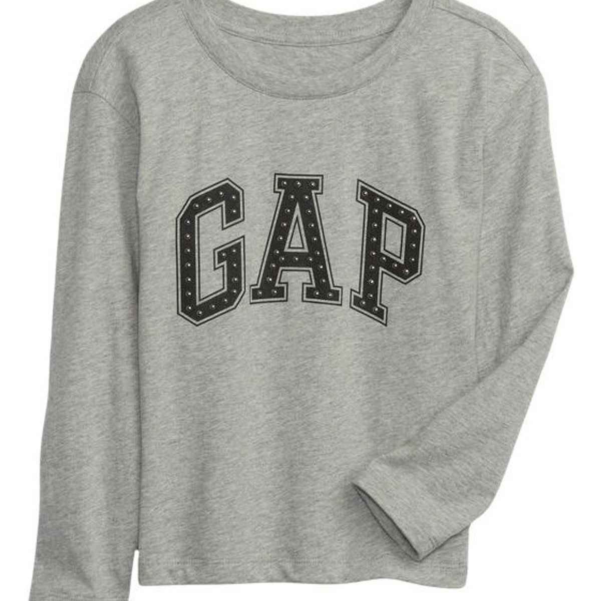 GAP - Polera Logo Lentejuelas Manga Larga Gris GAP