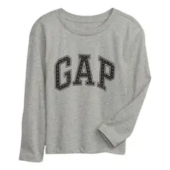 GAP - Polera Logo Lentejuelas Manga Larga Gris