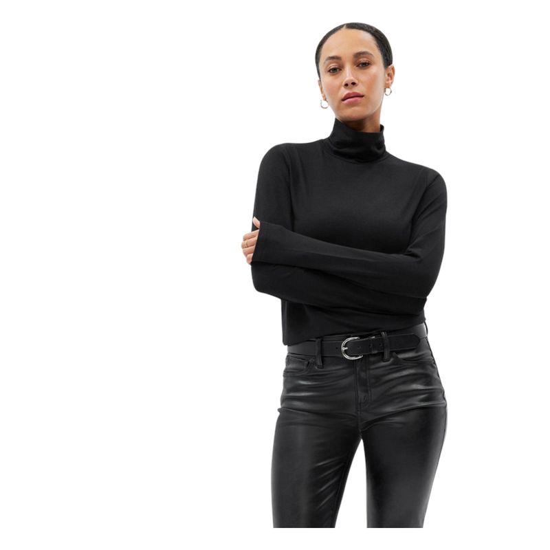 GAP - Polera Cuello Tortuga Manga Larga Negro GAP
