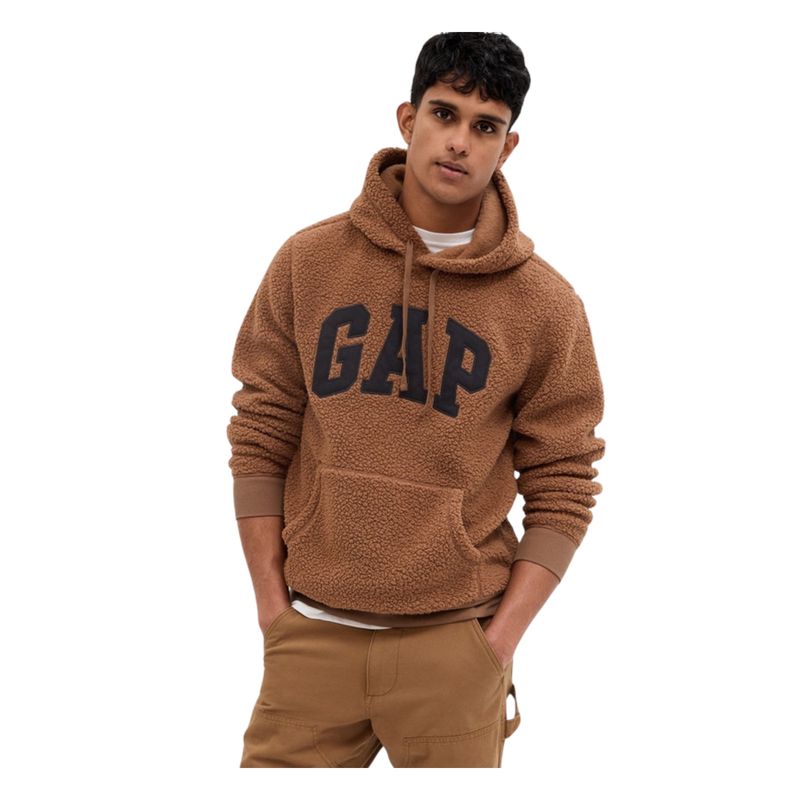GAP - Polerón Logo Sherpa Sin Cierre Café GAP
