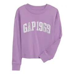 GAP - Polera Logo Manga Larga Lila