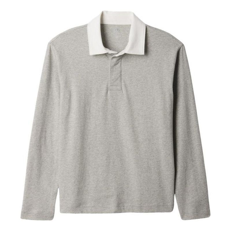 GAP - Polera Polo Manga Larga Gris GAP